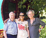 Alan Clayton, Johnny Clayton, Anita, Keith at Keith's house, July 2014
